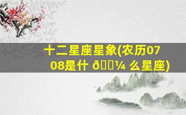 十二星座星象(农历0708是什 🐼 么星座)